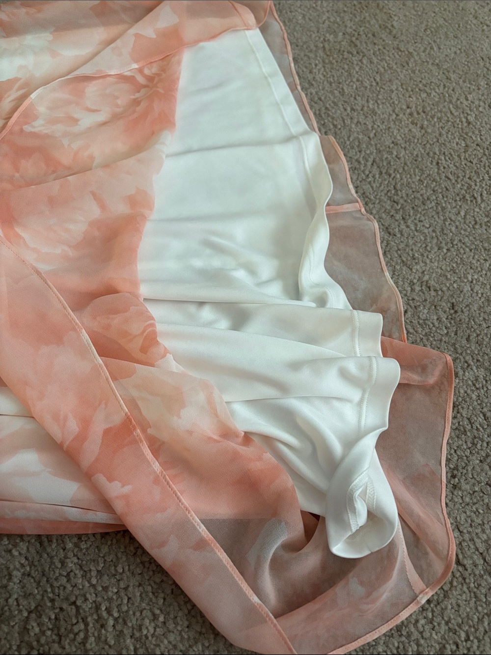 Calvin Klein Peach-Pink Floral Sleeveless Midi Dress size 10 - Picture 6 of 7
